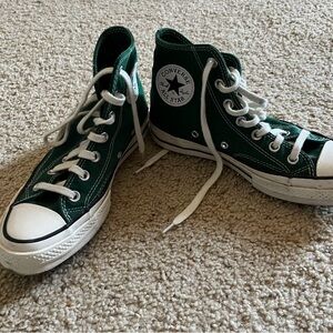 Converse Green and White High-Top Sneakers Classic Design